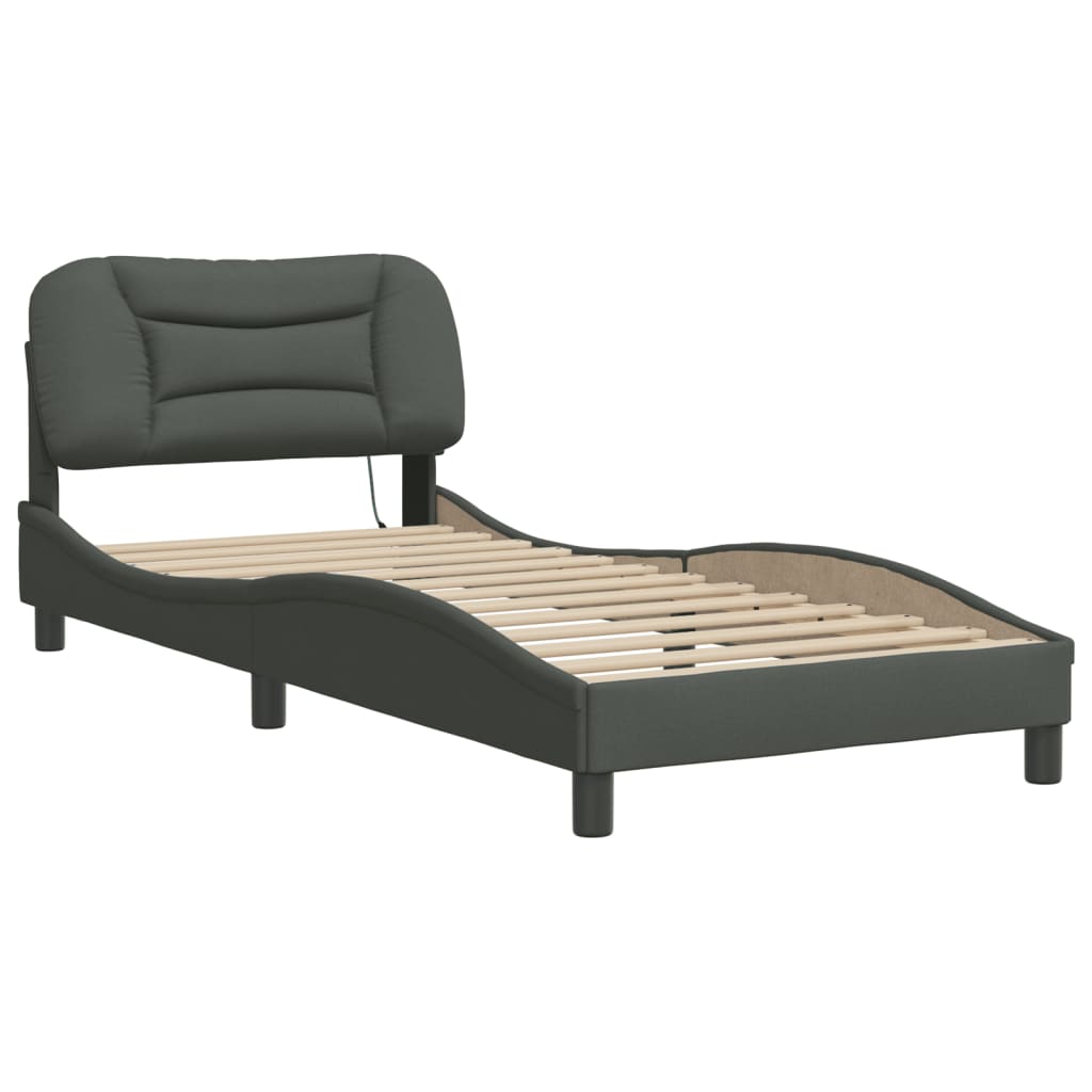 Estrutura de cama com LED sem colchão hvar 90x190 cm tecido