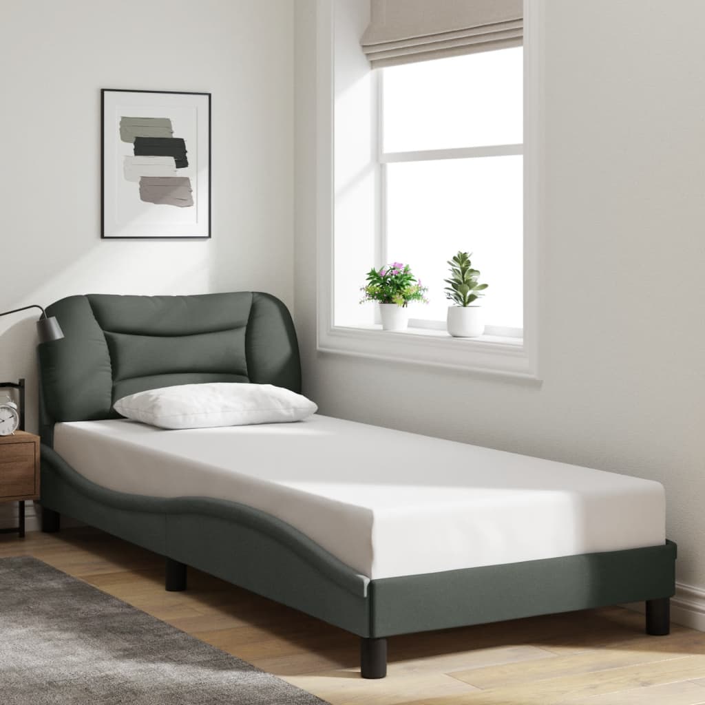 Estrutura de cama com LED sem colchão hvar 90x190 cm tecido