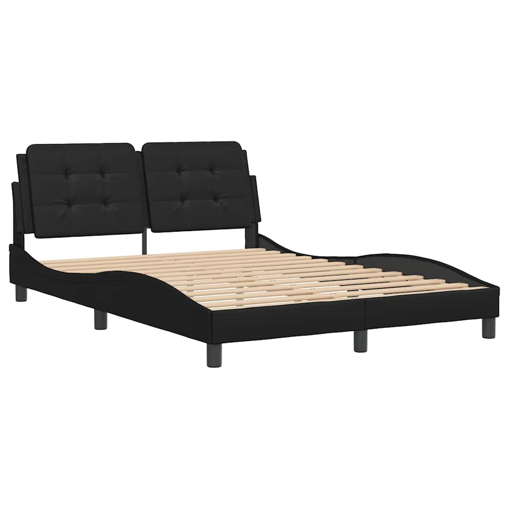 Estrutura de cama sem colchão zadar 120x200cm couro artificial preto