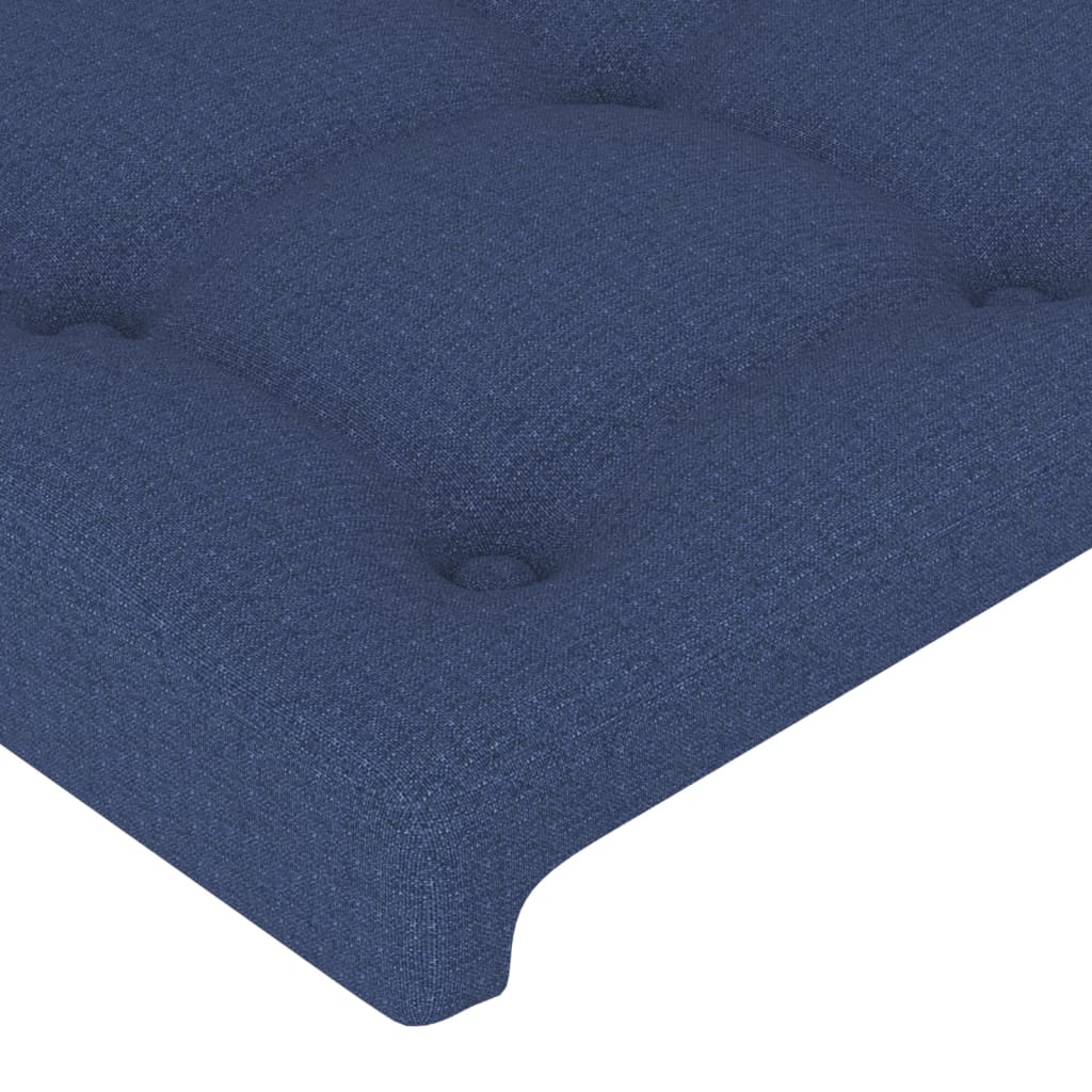 Cabeceira azul 100x5x118/128 cm tecido