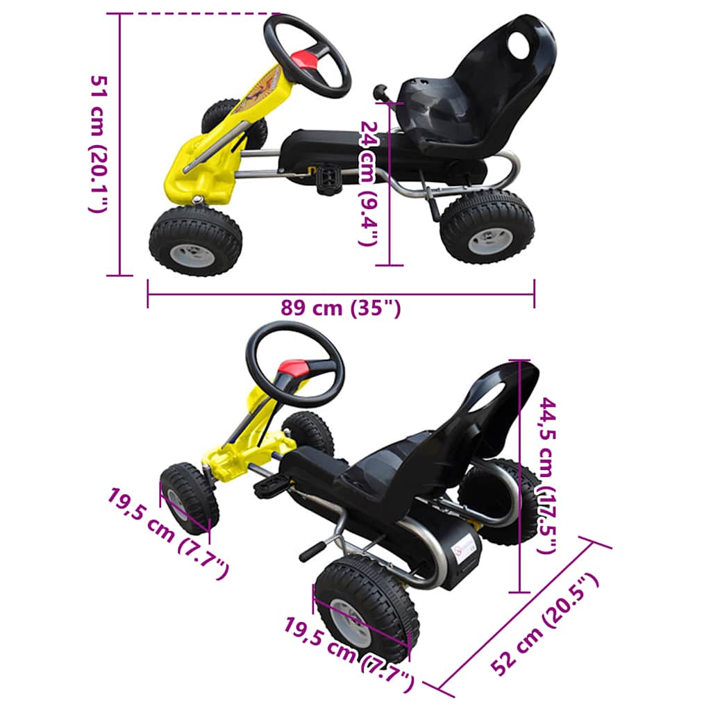 Kart a pedais amarelo