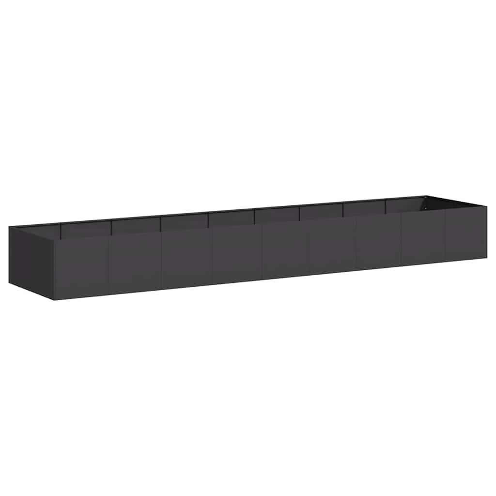 Vaso floreira 360x80x40 cm aço preto
