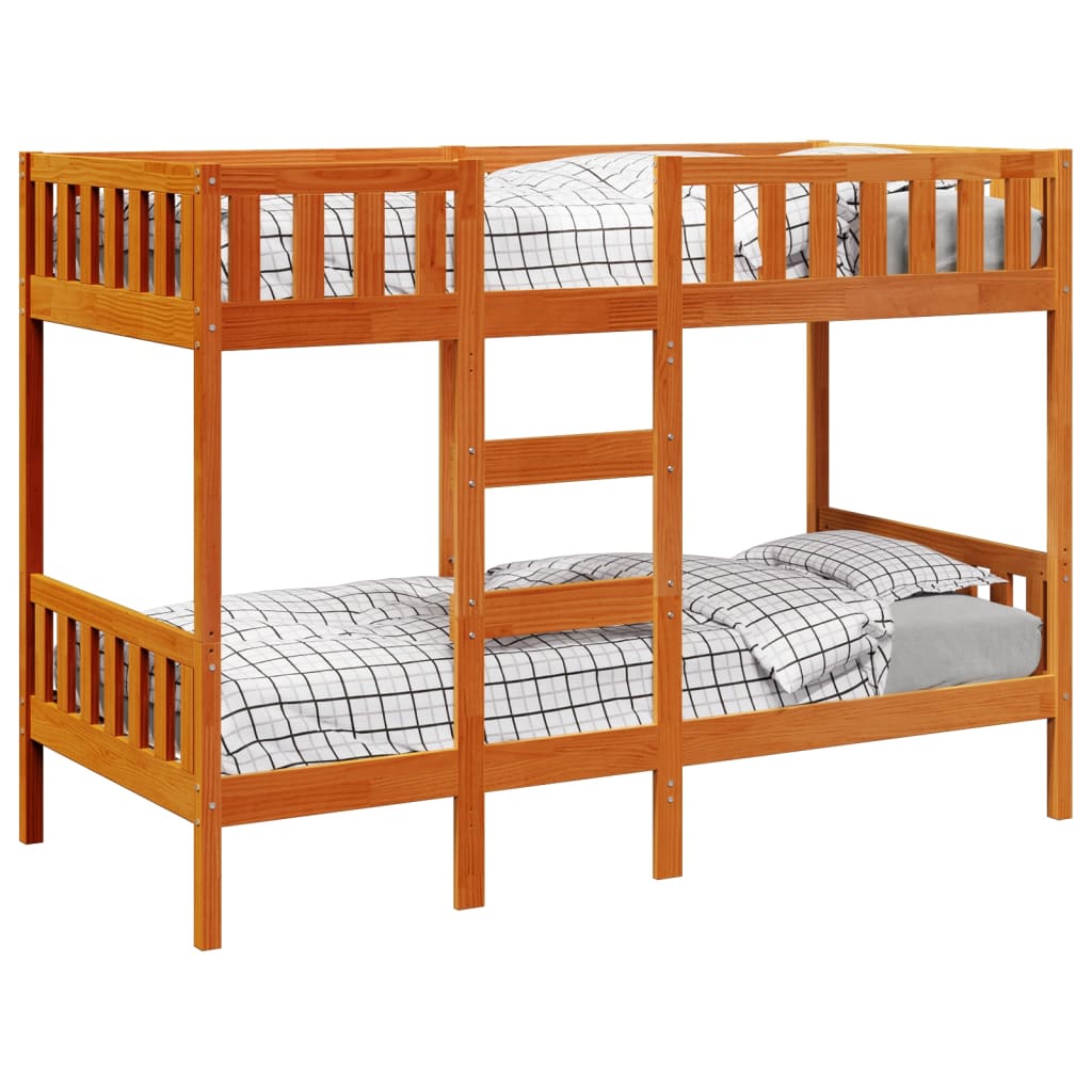 Beliche 90x190 cm madeira de pinho maciça castanho cera