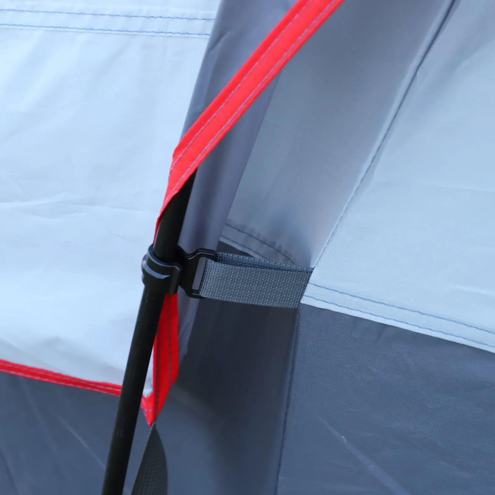 Tenda de Campismo para 4-5 Pessoas Impermeável 3000mm+ Anti UV com Bolsa de Transporte e Gancho para Luz 455x230x180cm Cinza