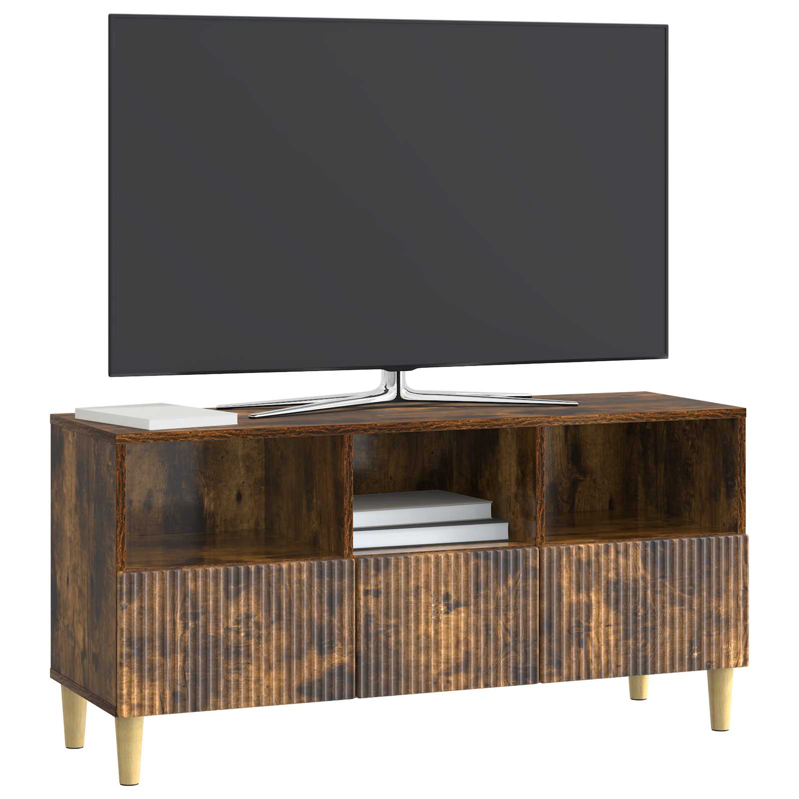 Gabinete para TV com gaveta carvalho fumado 102 x 34,5 x 50 cm