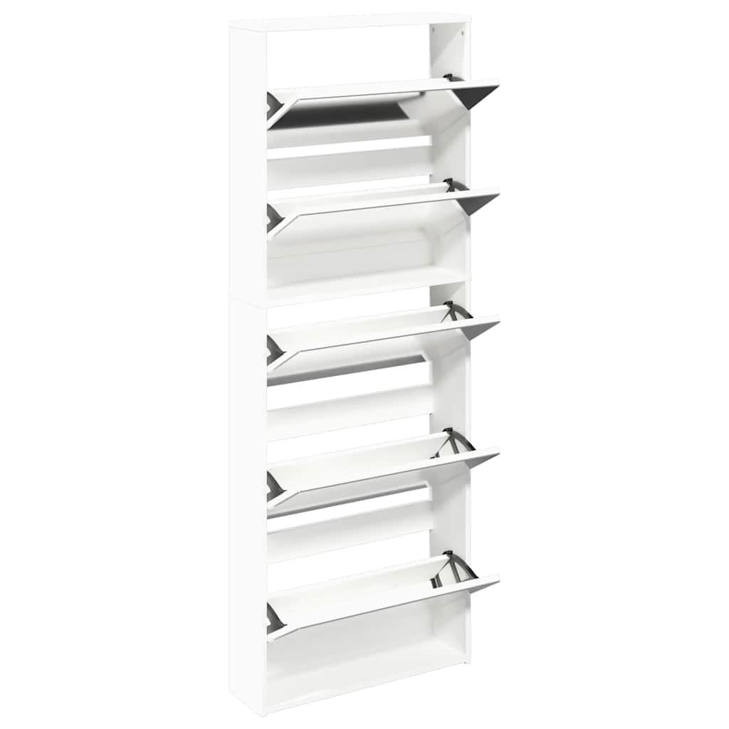 Sapateira de 5 divisórias com espelho 63x17x169,5 cm branco