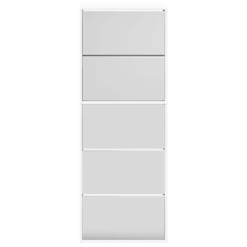 Sapateira de 5 divisórias com espelho 63x17x169,5 cm branco