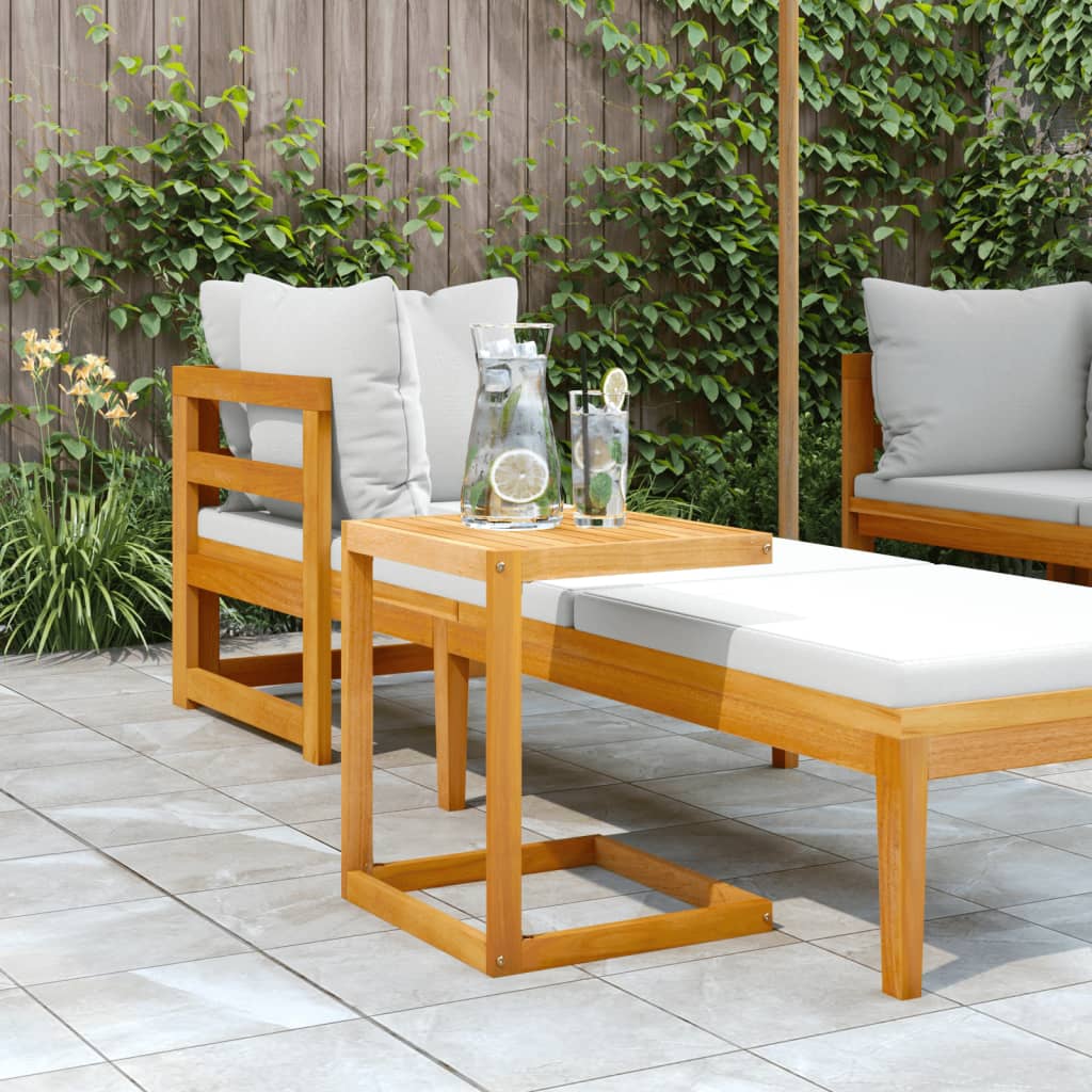 Mesa em c 42x40x50 cm madeira de acácia maciça