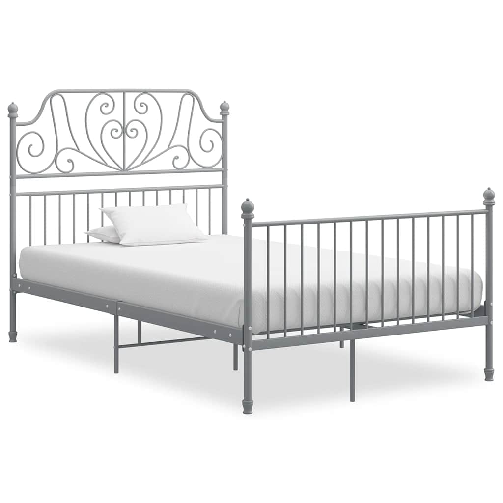 Estrutura de cama 120x200 cm metal cinzento