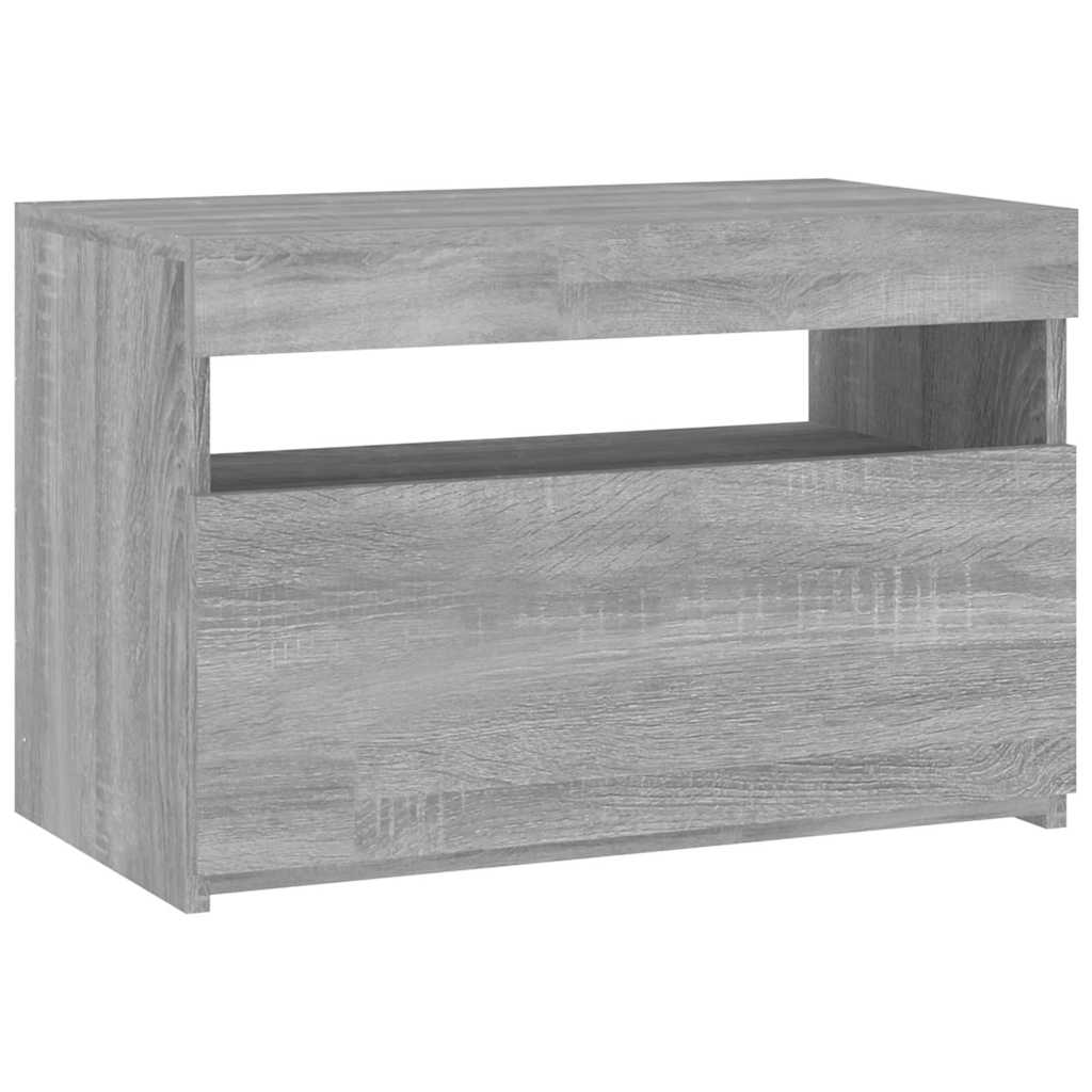 Móvel de TV com luzes LED 60x35x40 cm sonoma cinza