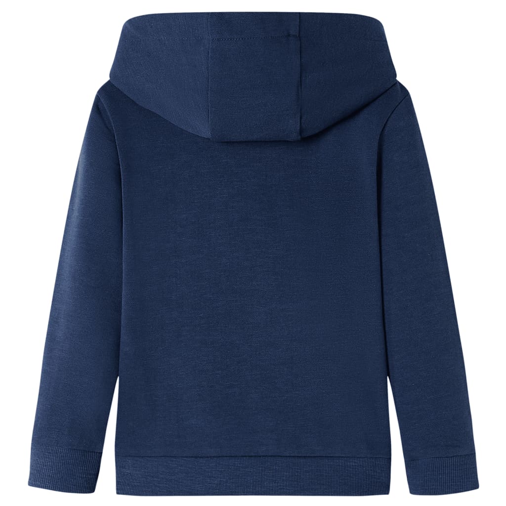 Sweatshirt para criança com capuz azul-marinho mesclado e laranja 104