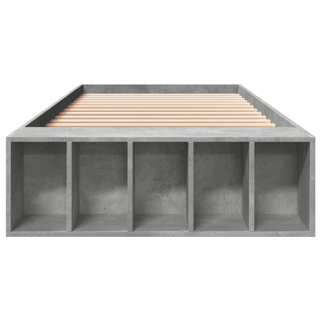 Estrutura de cama 90x200 cm derivados de madeira cinza sonoma