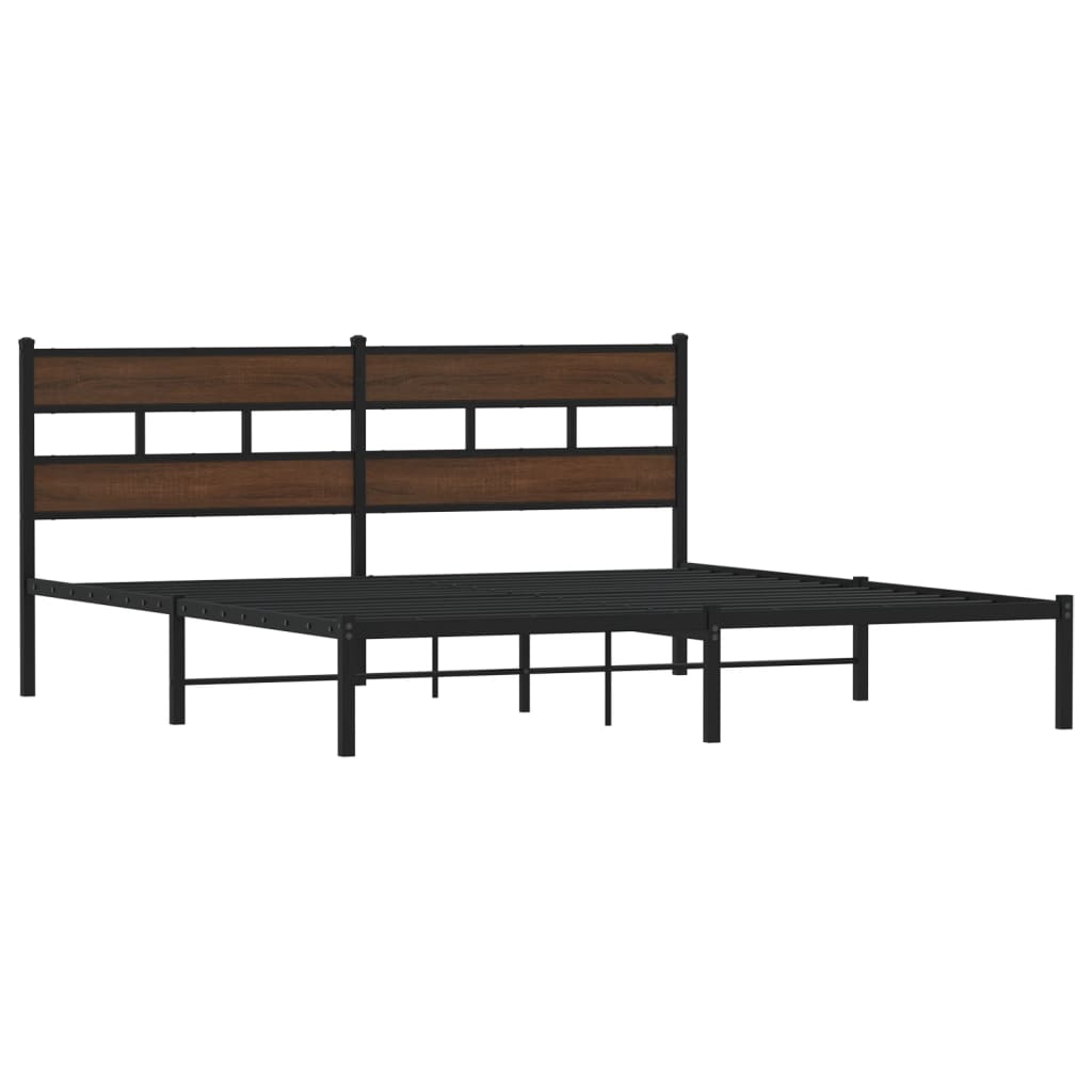 Cama sem colchão com cabeceira 183x213 cm carvalho castanho