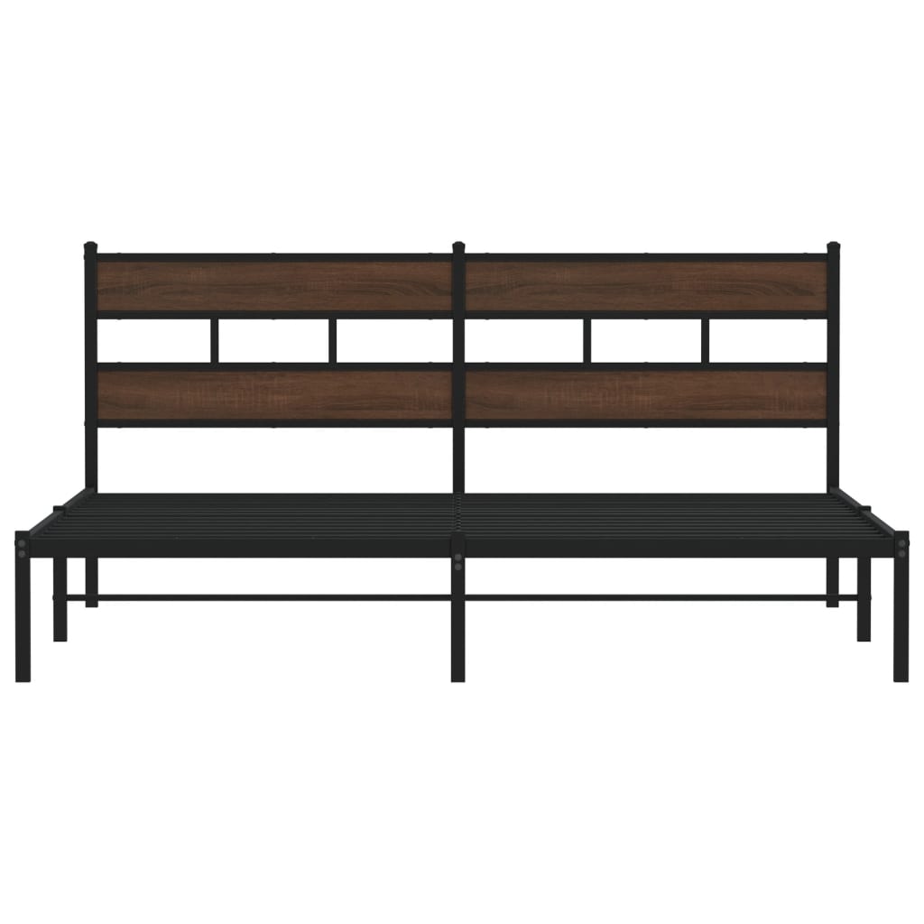 Cama sem colchão com cabeceira 183x213 cm carvalho castanho