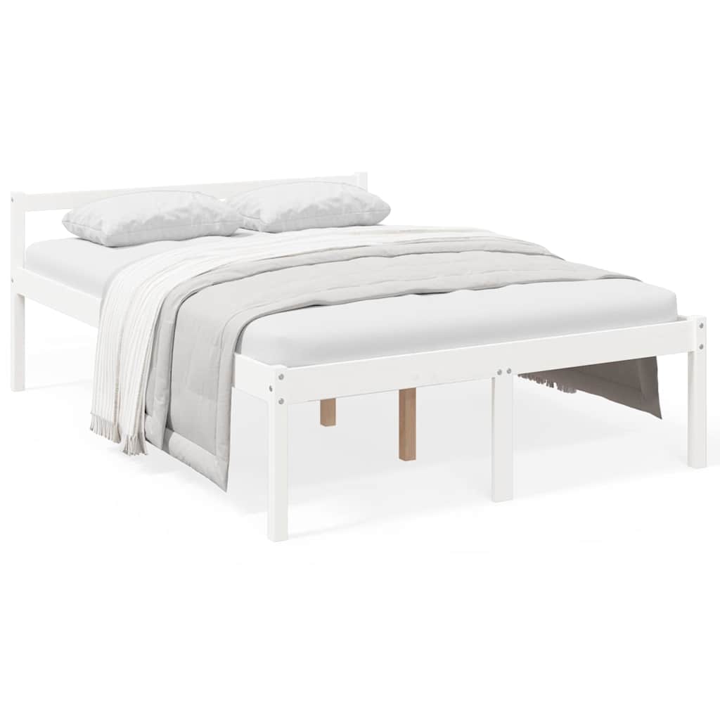 Cama para idosos 140x190 cm pinho maciço branco
