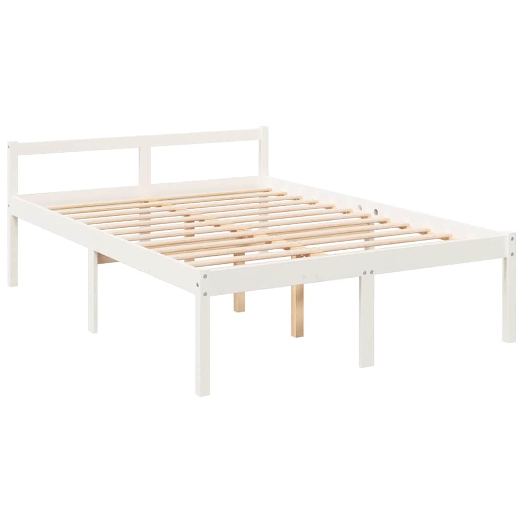 Cama para idosos 140x190 cm pinho maciço branco