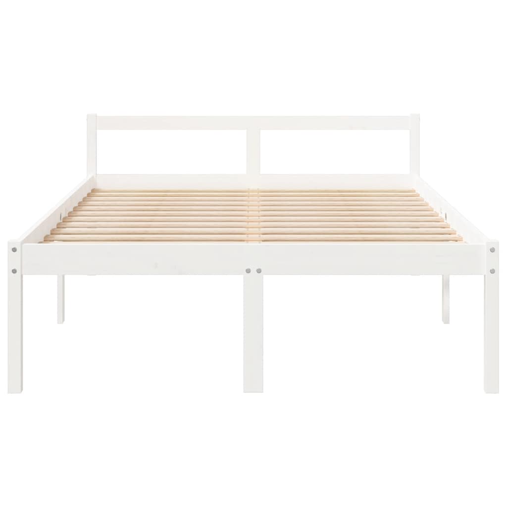 Cama para idosos 140x190 cm pinho maciço branco