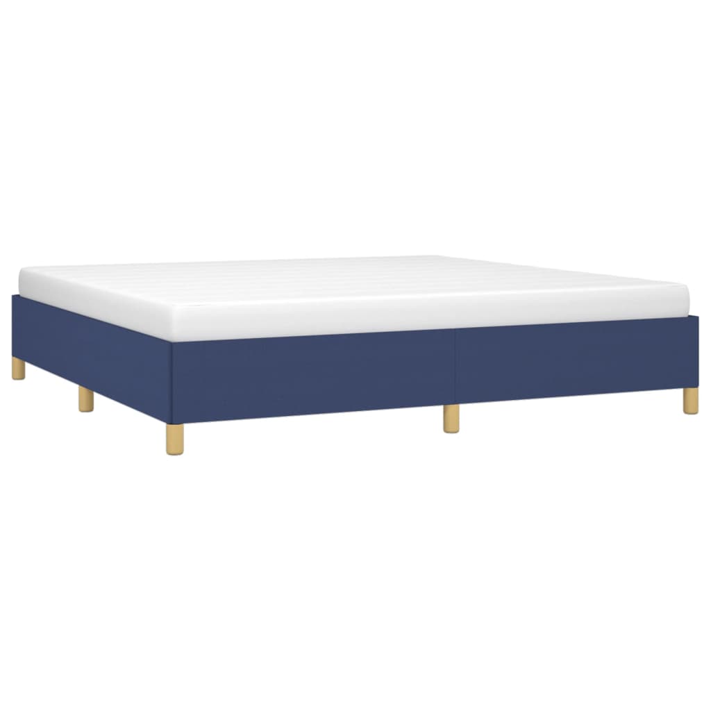 Estrutura de cama sem colchão 200x200 cm tecido azul