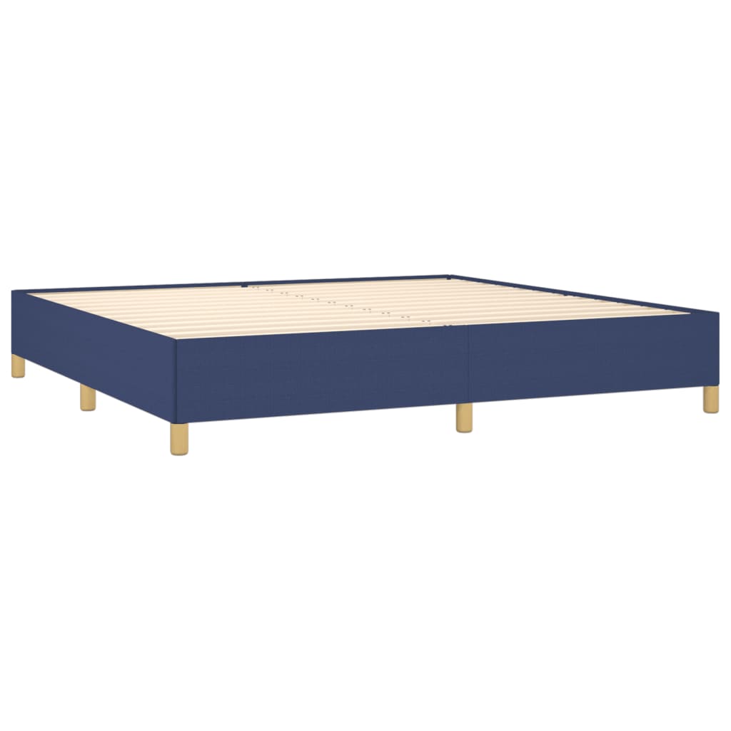 Estrutura de cama sem colchão 200x200 cm tecido azul
