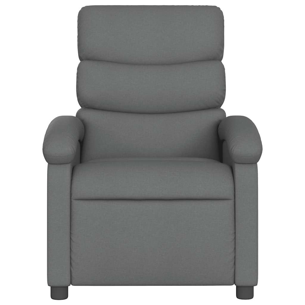 Poltrona de massagem reclinável em tecido cinza escuro