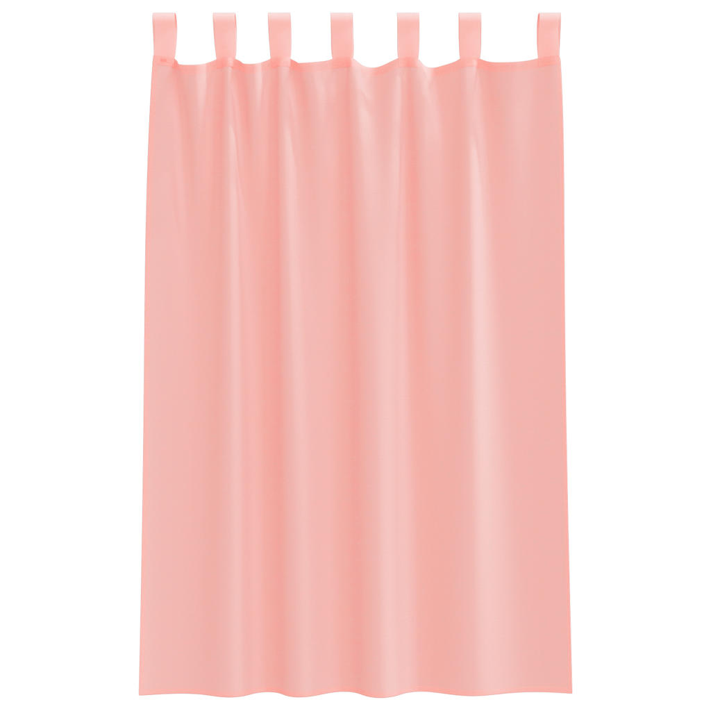 Cortinas de voile com laços 2 pcs rosa 140x175 cm