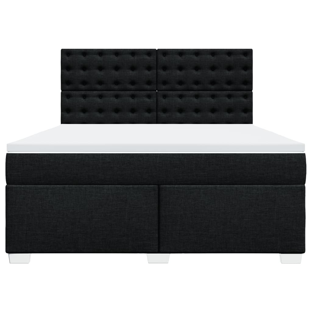 Cama com molas/colchão 180x200 cm tecido preto