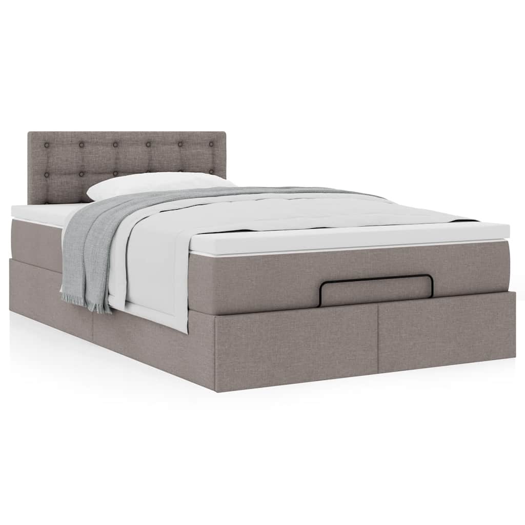 Moldura de cama otomana com tecido cinza 120x200cm