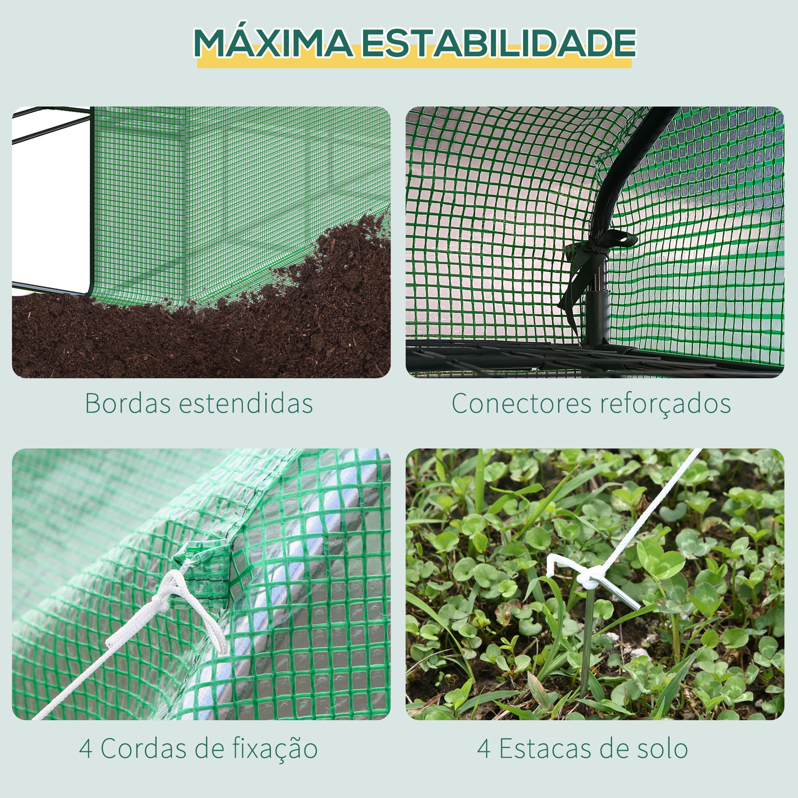 Estufa de Jardim Estufa de Exterior com Prateleiras de 4 Níveis Porta com Fecho de Correr e Estrutura de Aço 244x180x210 cm Verd