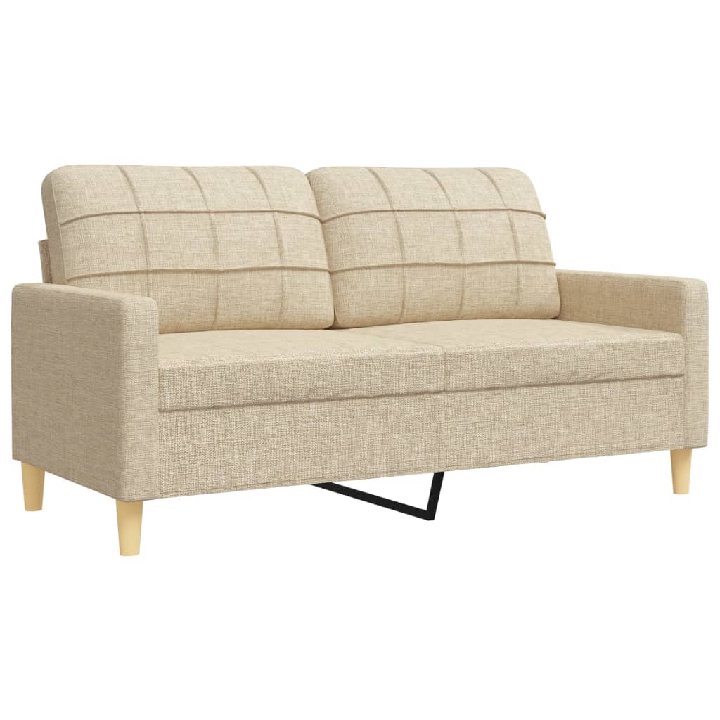 2Pcs conjunto de sofás c/ almofadas decorativas tecido creme