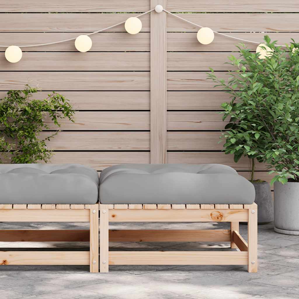 Apoio de pés p/ jardim c/ almofadão pinho maciço