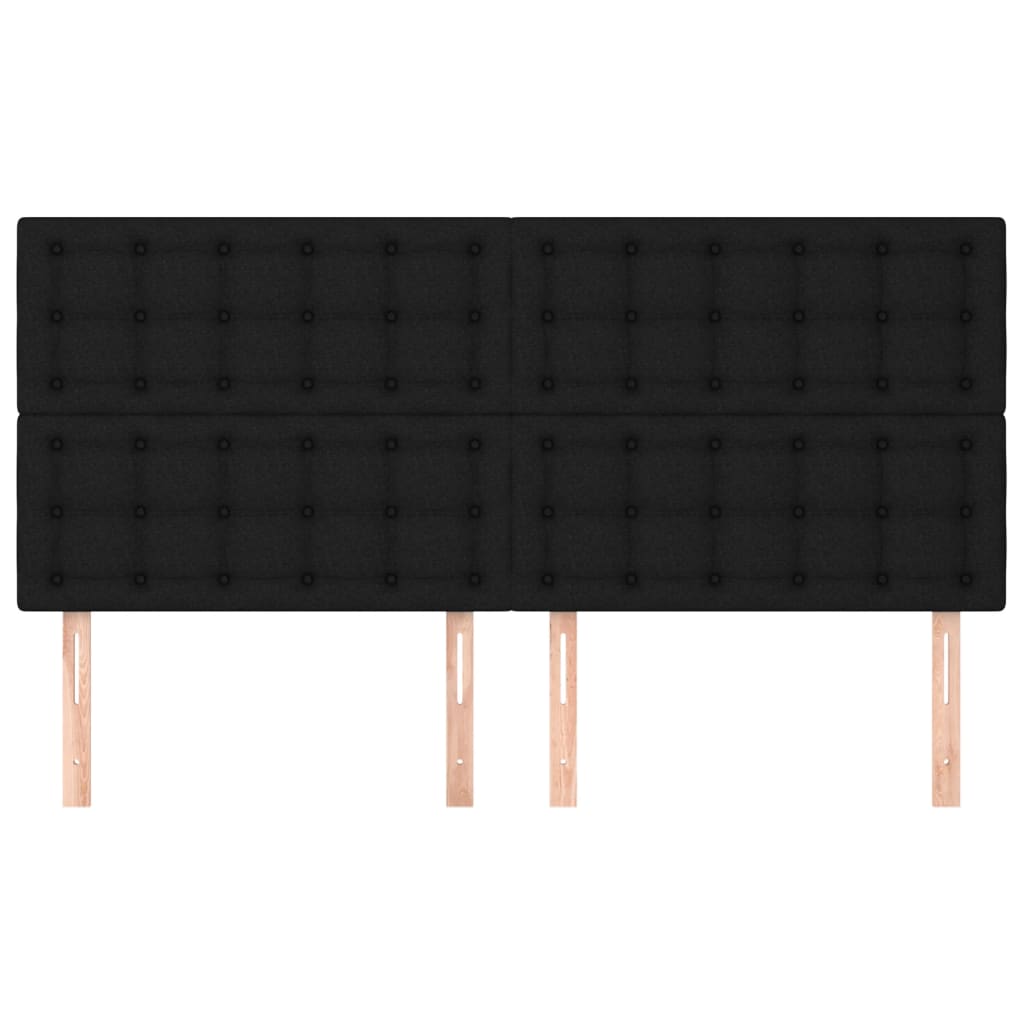 Cabeceira preta 160x5x118/128 cm tecido