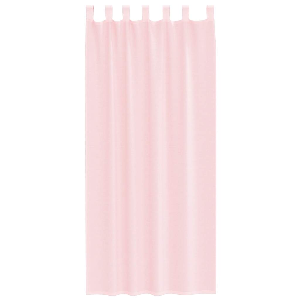 Cortinas de voile com laços 2 pcs rosa-claro 140x245 cm