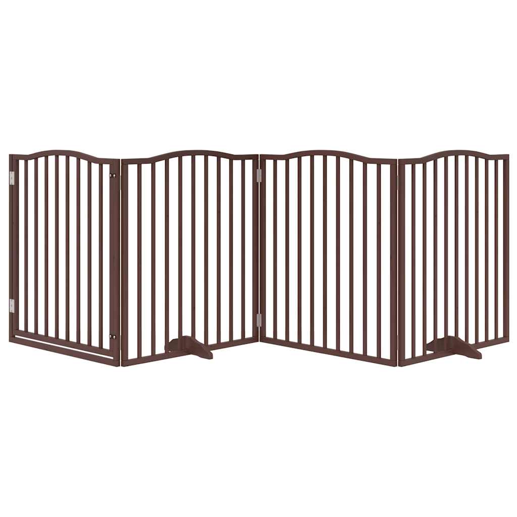 Portão p/ cães c/ porta 4 painéis 320cm álamo carvalho castanho