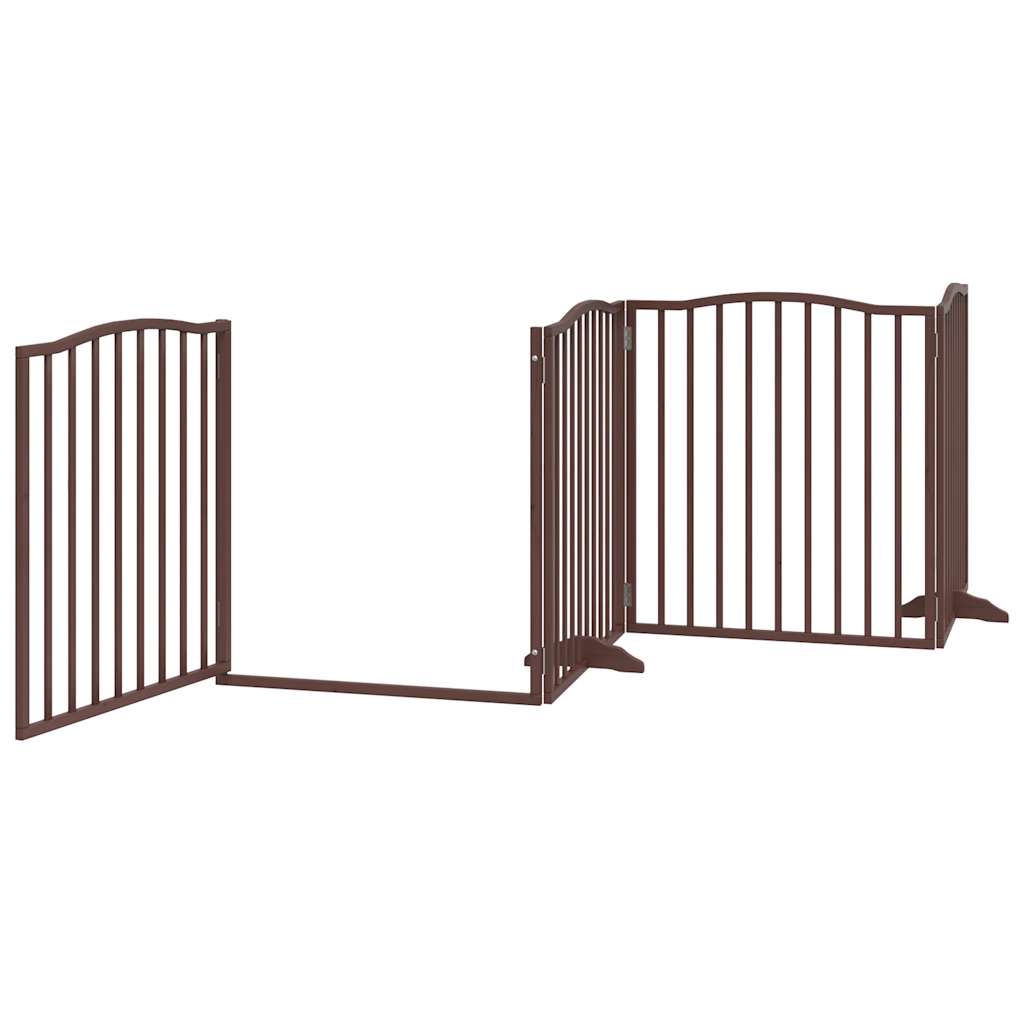 Portão p/ cães c/ porta 4 painéis 320cm álamo carvalho castanho