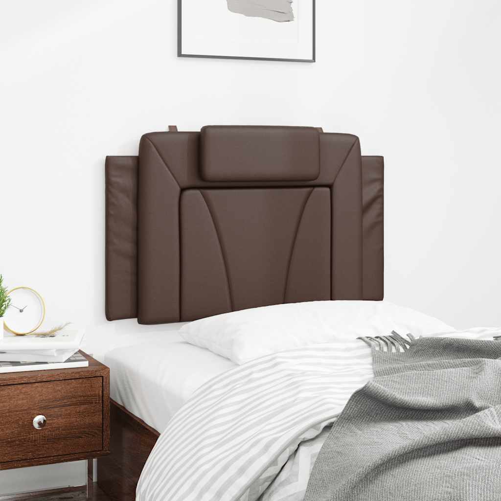 Almofadão de cabeceira viana 80 cm couro artificial castanho