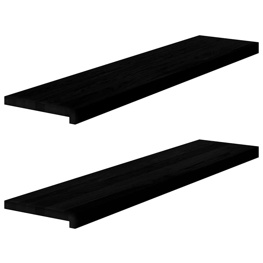 Soleiras da janela 2 pcs 110x25x2 cm carvalho castanho-preto