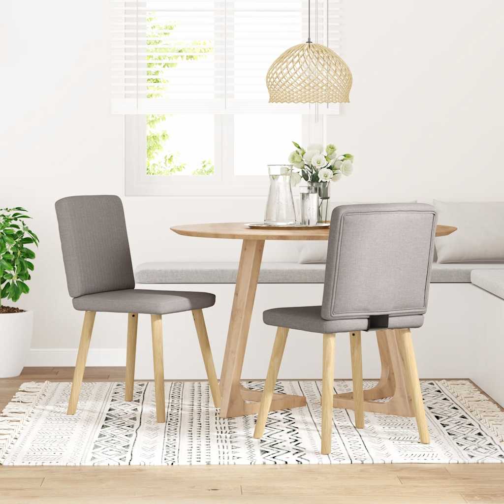 Cadeiras de jantar 2 pcs tecido cinzento-acastanhado