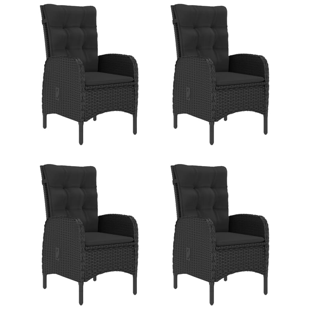 5 Pcs conjunto de jantar para jardim preto