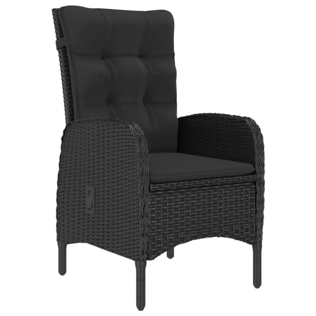 5 Pcs conjunto de jantar para jardim preto