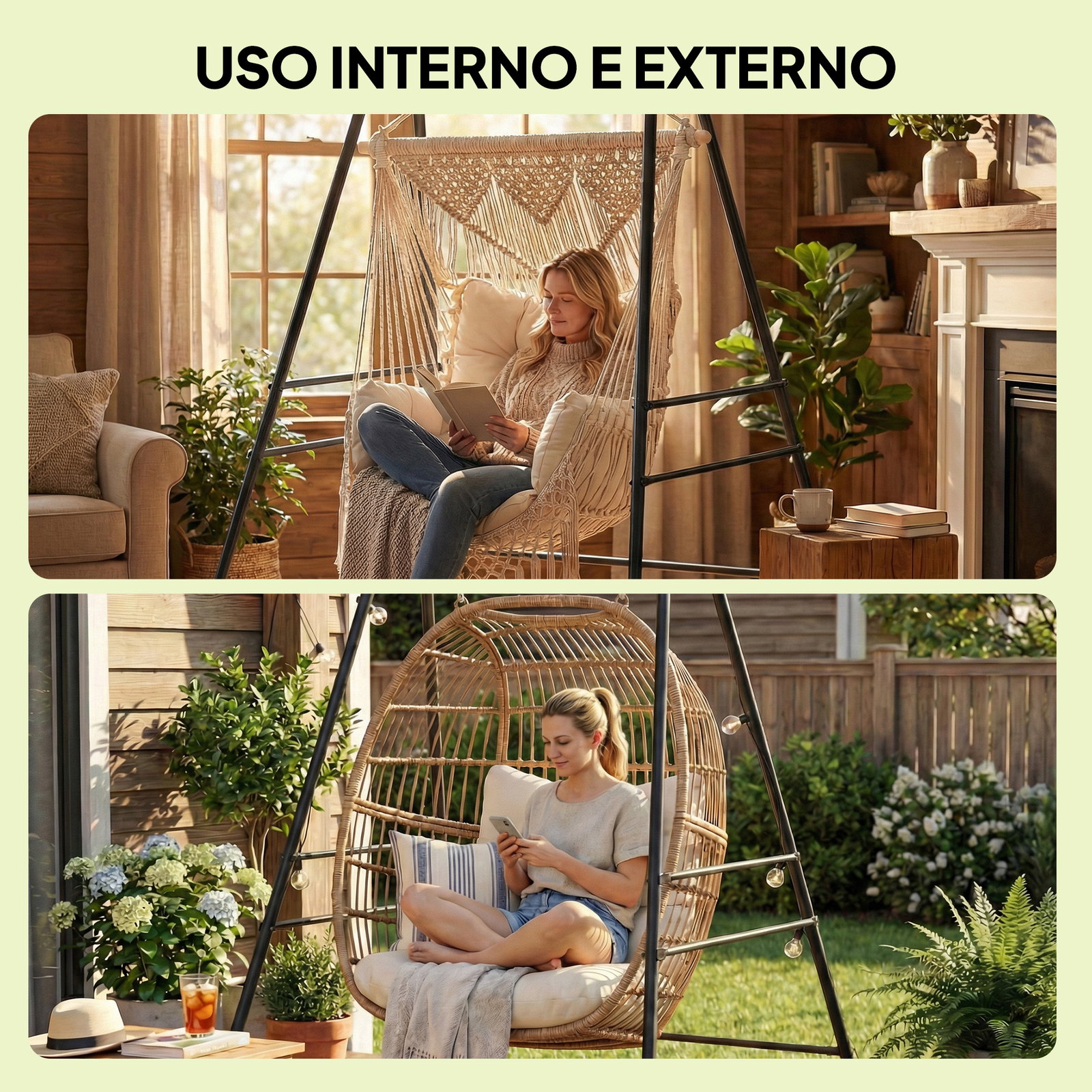 Suporte para cadeira suspensa rede 183 cm suporte para balanço estrutura de aço almofadas antiderrapantes preto