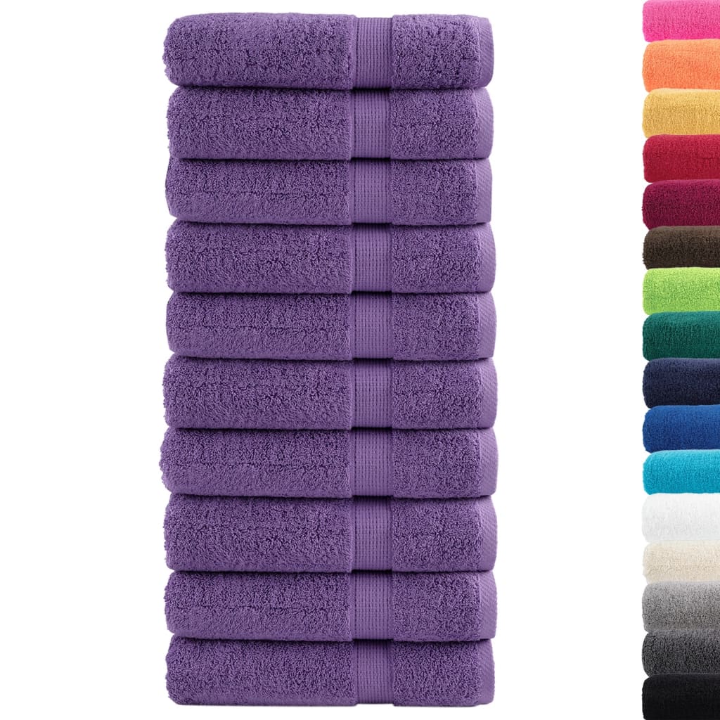 Toalhas de banho premium solund 10 pcs 70x140 cm 600 gsm roxo