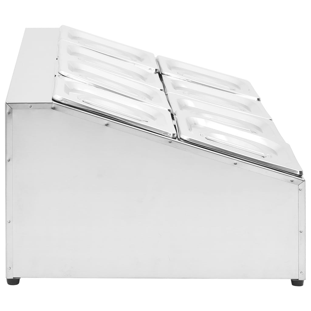 Suporte gastronorm c/ 8 recipientes gn 1/6 aço inoxidável