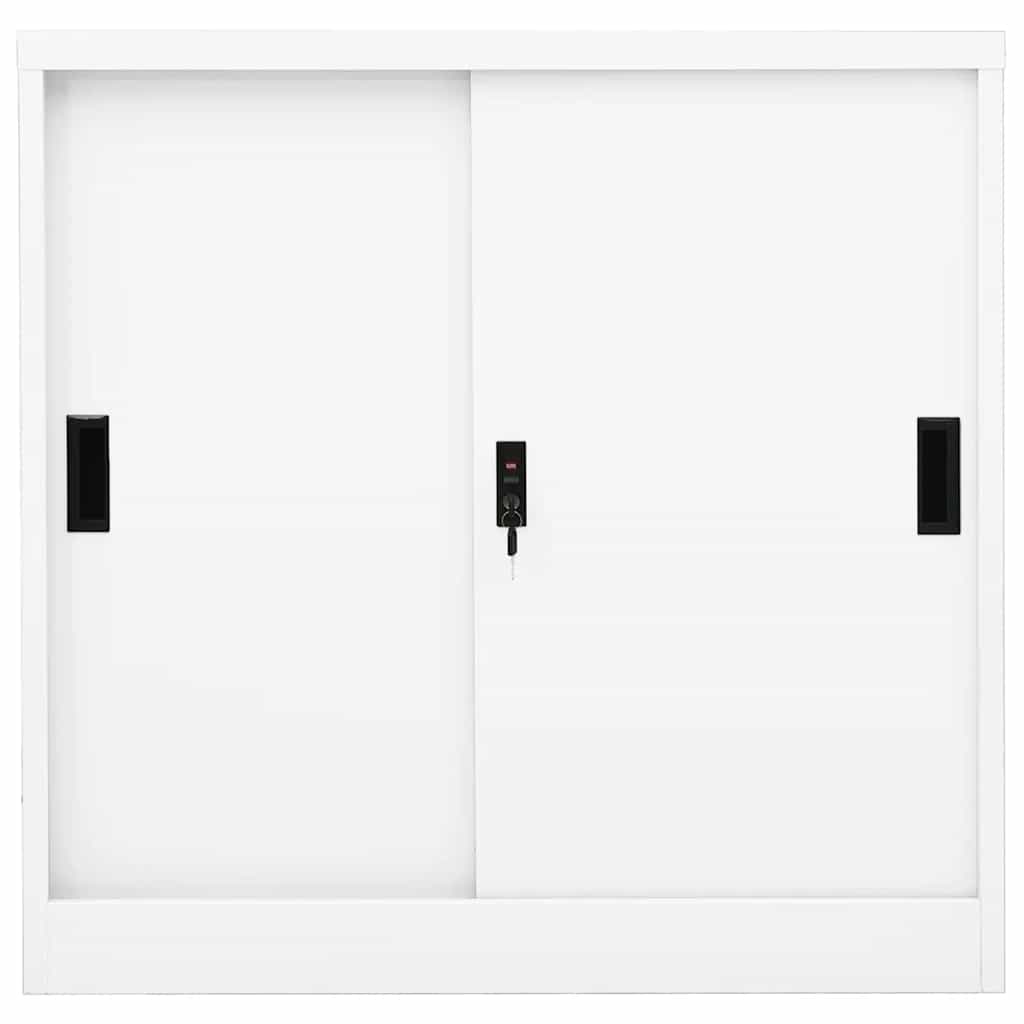 Armário de escritório c/ porta deslizante 90x40x90cm aço branco