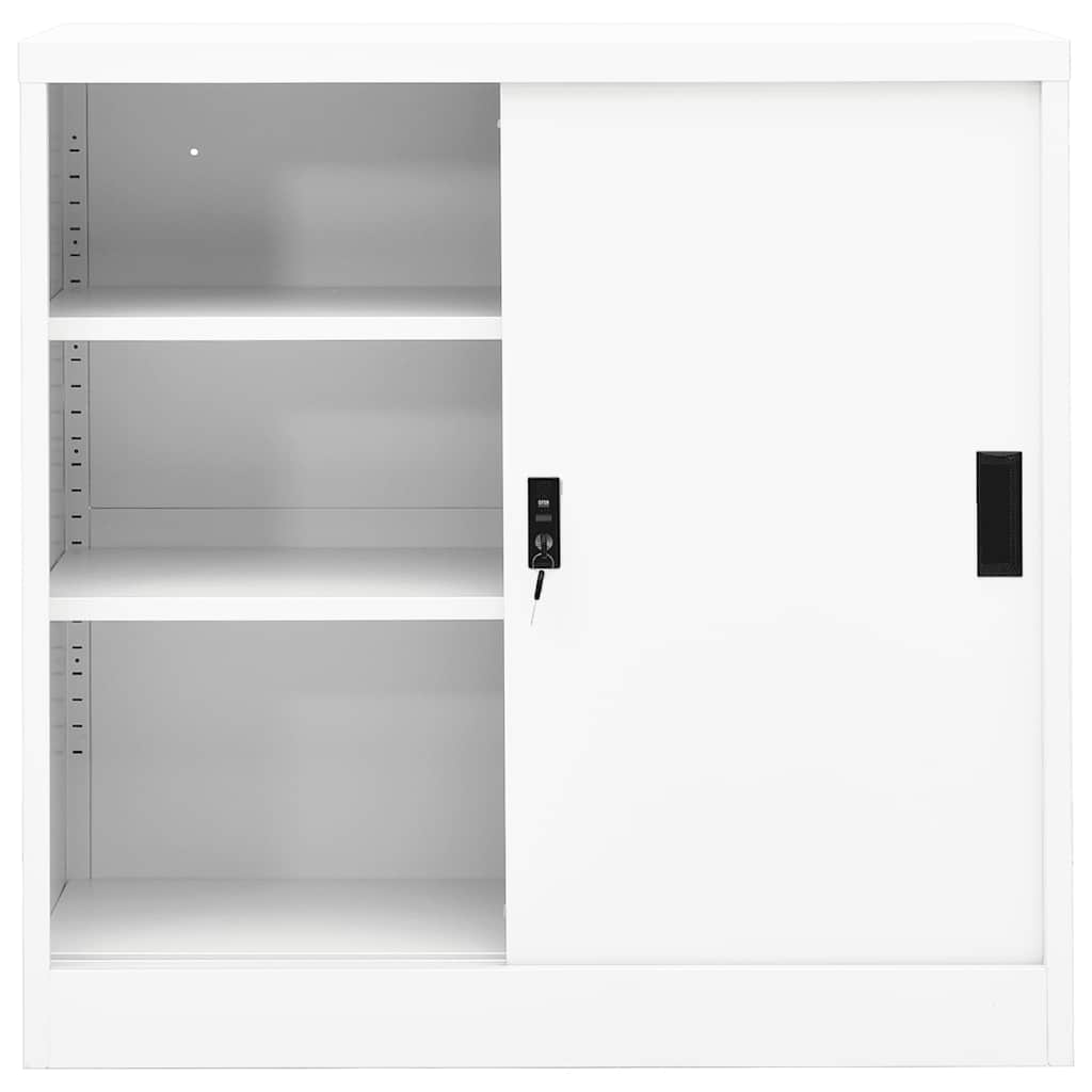 Armário de escritório c/ porta deslizante 90x40x90cm aço branco