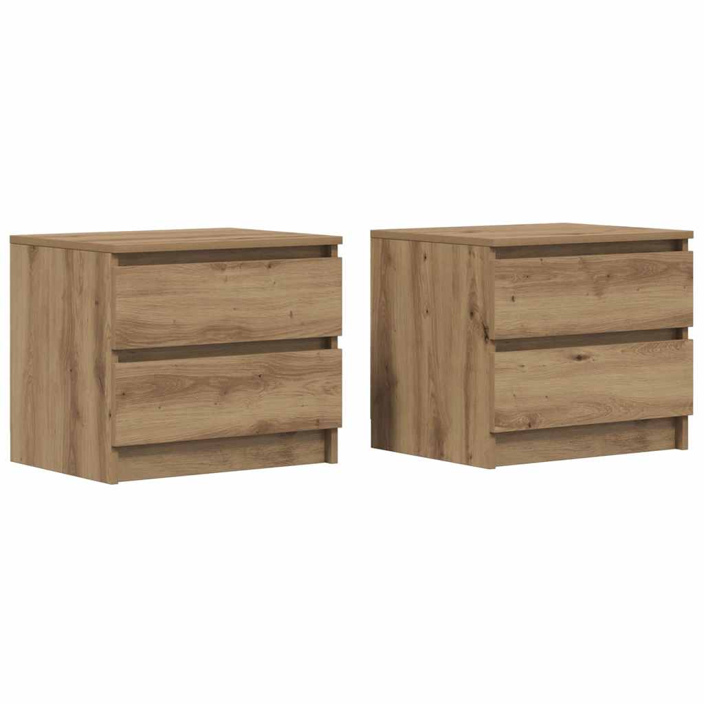 Mesas de cabeceira 2pcs derivados de madeira carvalho artisiano