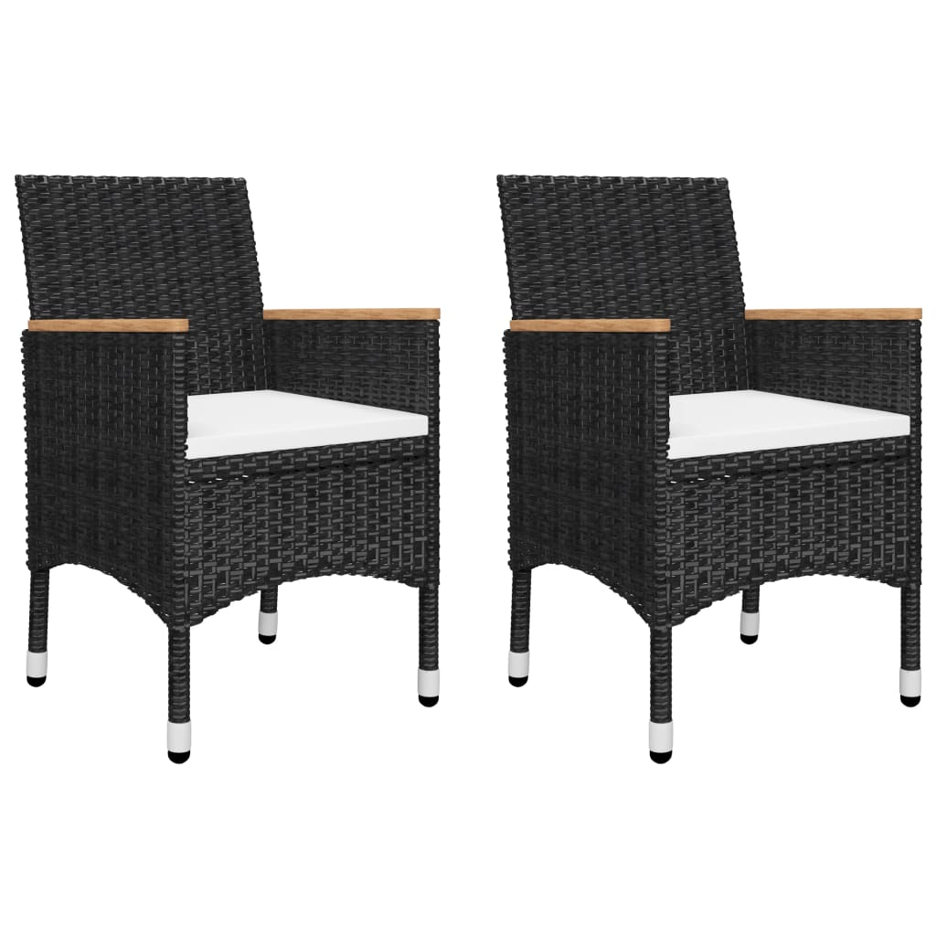 5 Pcs conjunto de jantar para jardim preto