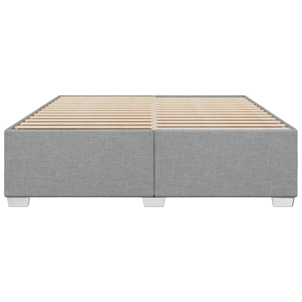 Estrutura de cama sem colchão 200x200 cm tecido cinzento-claro