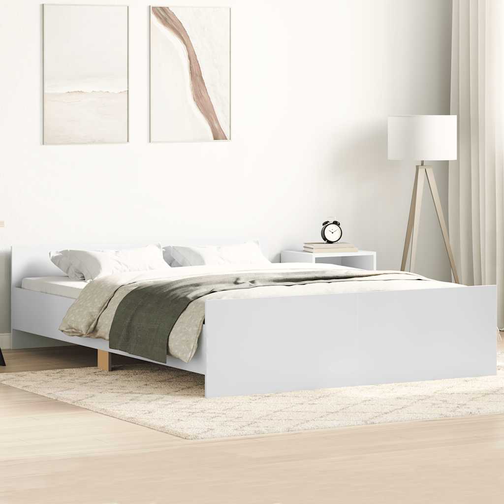 Estrutura de cama com cabeceira e pés 120x190 cm branco
