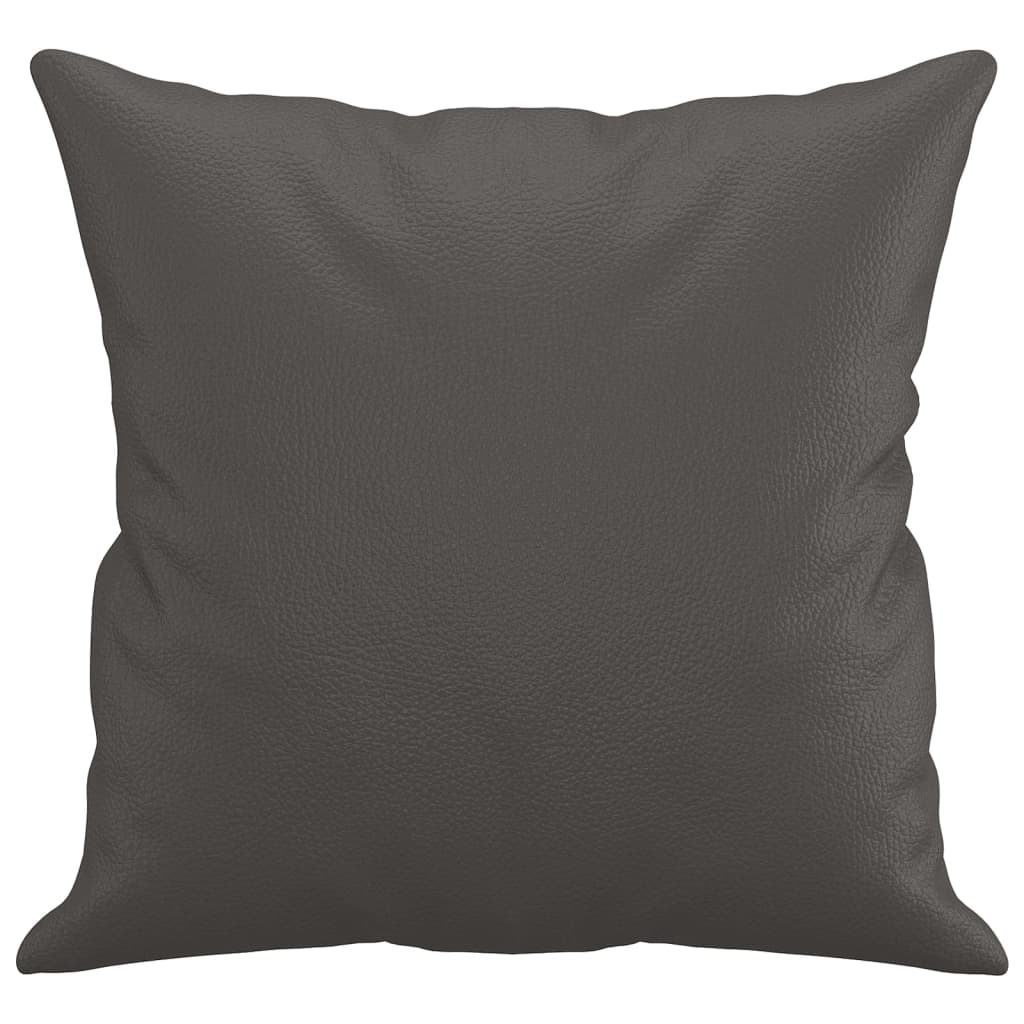 Almofadas decorativas 2 pcs 40x40 cm couro artificial cinzento