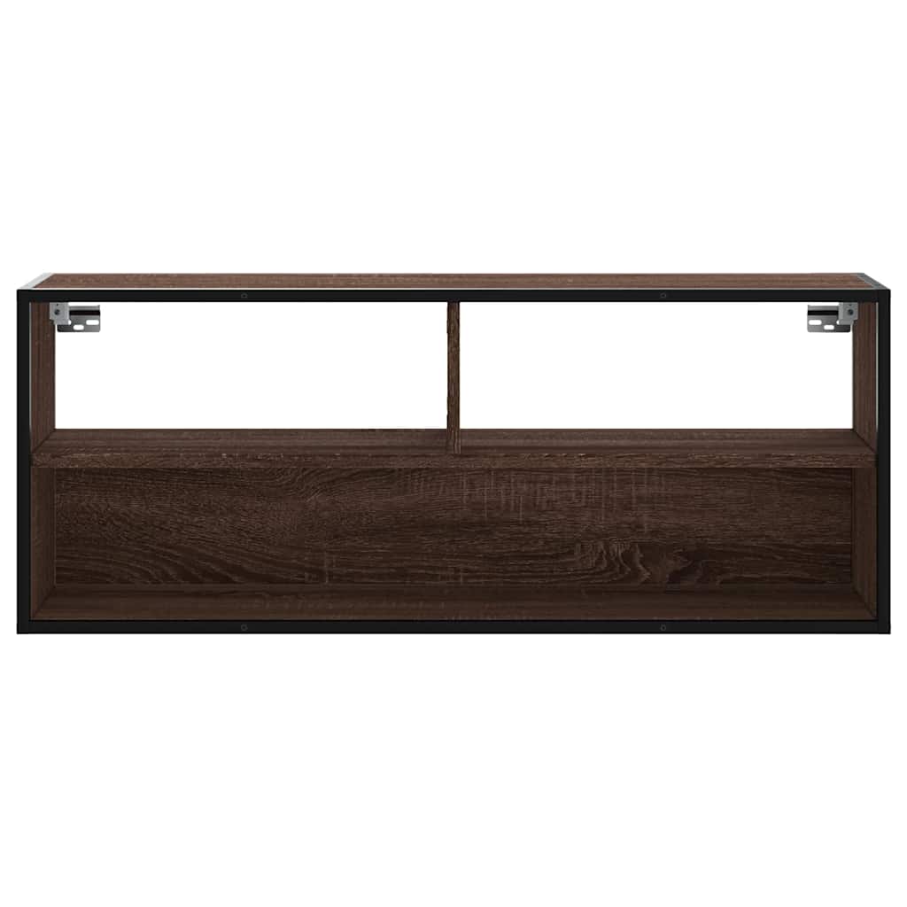 Móvel p/TV 100x31x39,5cm deriv. madeira/metal carvalho castanho